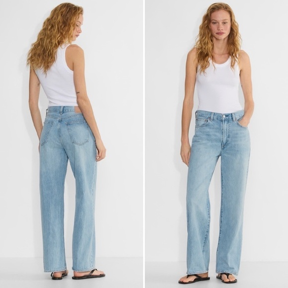 Denim Forum Denim - Aritzia Denim Forum The Farrah Hi-rise Wide Jean Size 23 Light Blue Wash